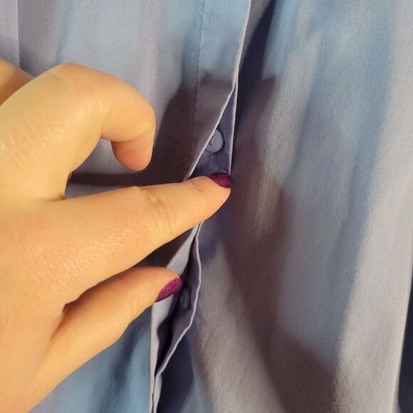 Ann Taylor LOFT Light Blue Button Down Shirt - Picture 7 of 13